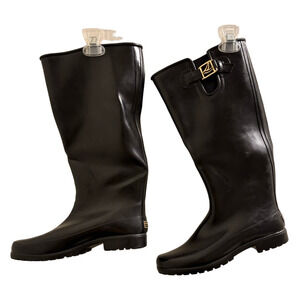 Sperry Black Rubber Rain Boots with Gold Accents and lining 9